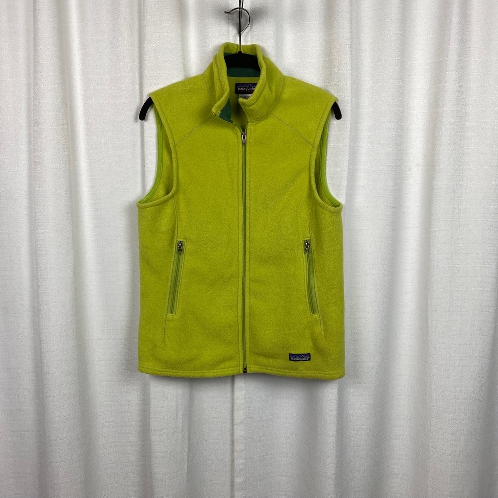 Patagonia Synchilla Lime Green Zipper Front Vest Sz.L